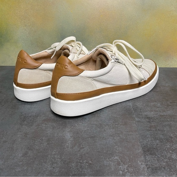 Vionic Mayra Lace Up/Zipper Women's Sneakers Cream Suede/Canvas Size 9 - Picture 14 of 16